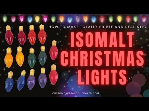 ISOMALT CHRISTMAS LIGHTS Tutorial: How to Make Easy EDIBLE & REALISTIC Sugar Light Bulb Cake Toppers