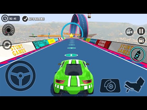 Impossible Car Tracks 3D - Green GT Car Driving Impossible Stunts Levels 5 to 9 Android Gameplay
