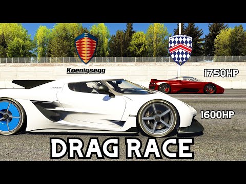 1600HP KOENIGSEGG JESKO ABSOLUT VS 1750HP SSC TUATARA DRAG RACE  | Assetto Corsa