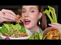 The ULTIMATE Thai Spicy Combo Larb Moo Som Tum Korat Mukbang