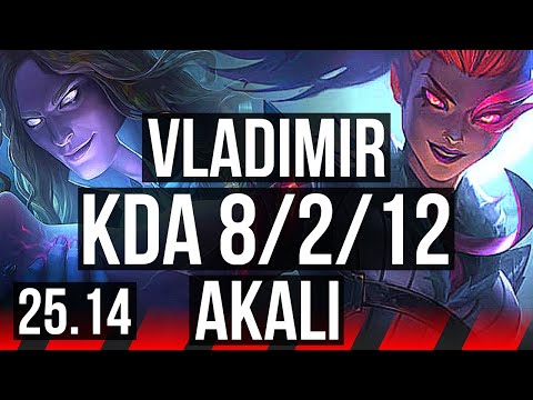 VLADIMIR vs AKALI (TOP) | Godlike | TR Grandmaster | 25.14