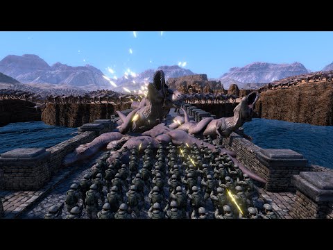 300 MODERN SOLDIERS BRIDGE DEFENSE vs 10.000 TREX Ultimate Epic Battle Simulator