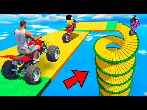 SHINCHAN AND FRANKLIN TRIED THE EXTREME SPIRAL STAIRS PARKOUR CHALLENGE GTA 5