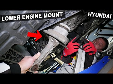 LOWER ENGINE MOUNT, TORQUE STRUT MOUNT REPLACEMENT REMOVAL ON HYUNDAI SONATA ELANTRA SANTA FE TUCSON