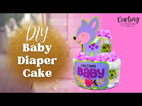 How to make a small diaper cake | Easy diaper cake tutorial for a cute baby shower diaper cake
