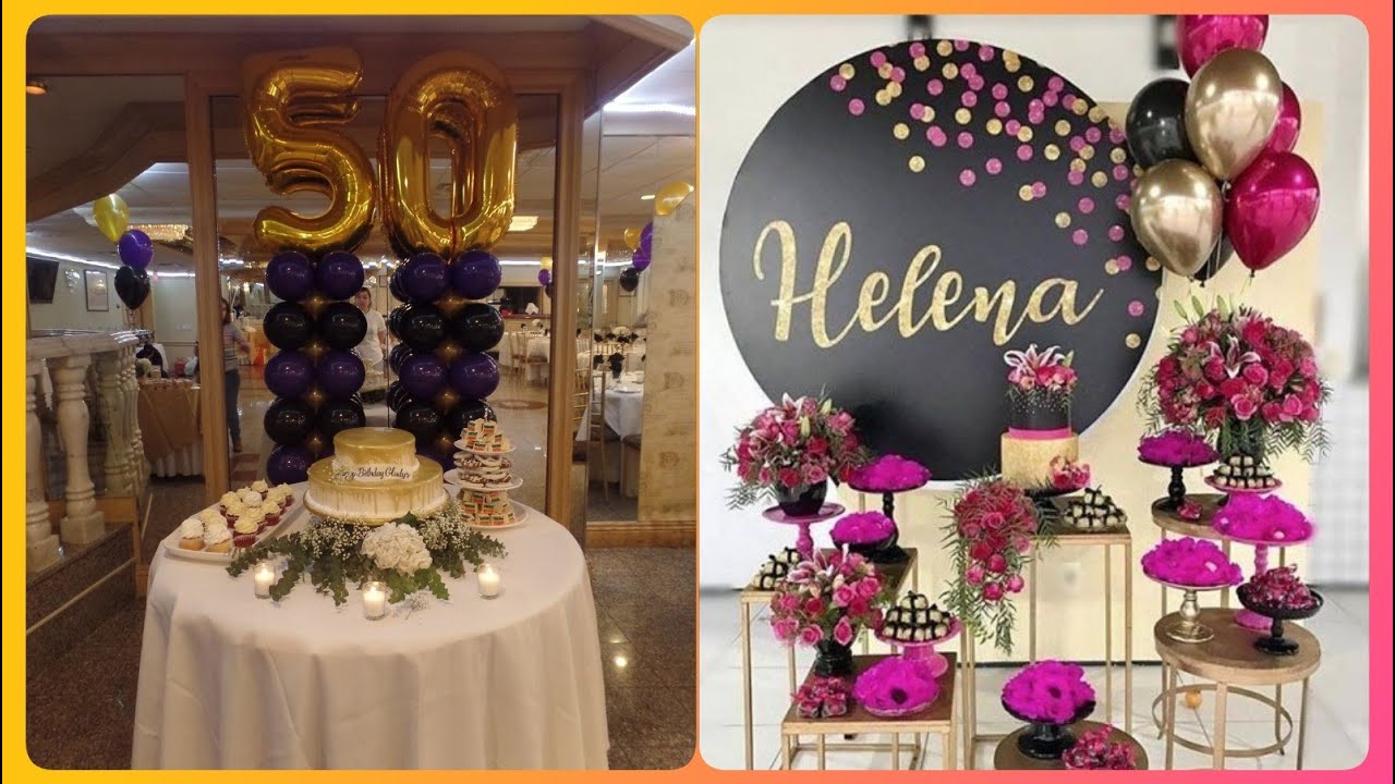 💜 Ideas Elegantes Para Decorar Cumpleaños de 50 Años / Decoración para Cumpleaños