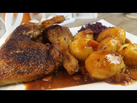 Duck legs from the oven with non-alcoholic gravy, delicious duck legs