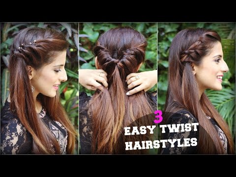 1 Min CUTE & EASY Everyday Twist Hairstyles For...