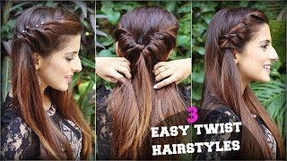 1 Min CUTE & EASY Everyday Twist Hairstyles Fo