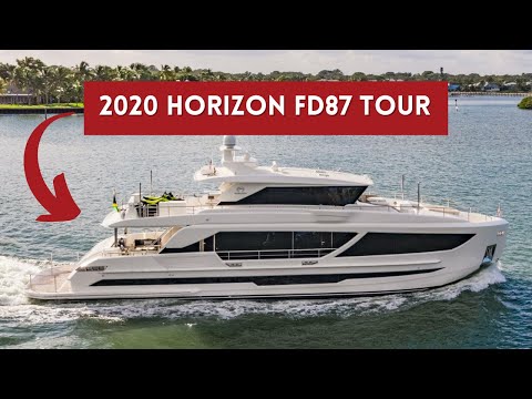 Tour The Exclusive 2020 Horizon FD87 "Aqua Life" Yacht | Boating Journey