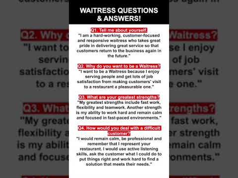WAITRESS Interview Questions & Answers! (How to PASS a WAITER or WAITRESS Interview!) #jobinterview