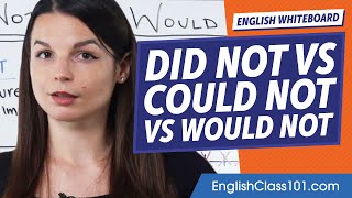 Did Not vs Could Not vs Would Not: Past Tense