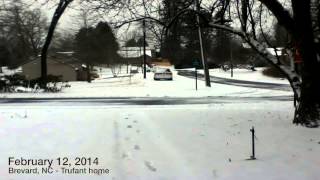 preview picture of video 'Time Lapse - 2/12/2014 - Brevard, NC Snow day - all day'