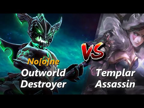 How to Outworld Destroyer mid vs Templar Assassin (feat. No[o]ne) | First 10 minutes