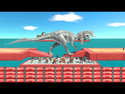 Advanced units jump over deadly dynamite - Animal Revolt Battle Simulator