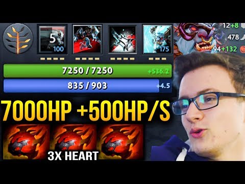 Miracle- 7000HP 3x Heart Silly Build Spirit Breaker Dota 2 7.70b
