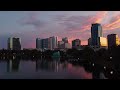 Sunset Over Lake Eola DJI Mini 2 Orlando Florida 4k