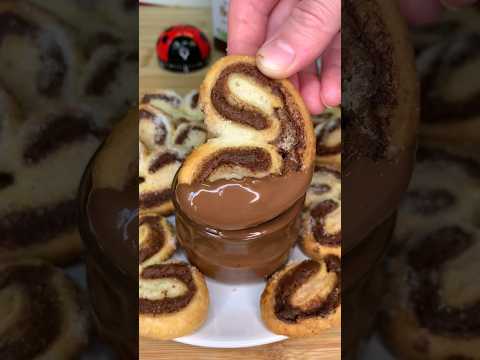 👩🏼‍🍳 Recette sucré :🥐Palmiers à la pâte à tartiner 🍫 #asmr #food #mukbang #recipe #eat #chocolate