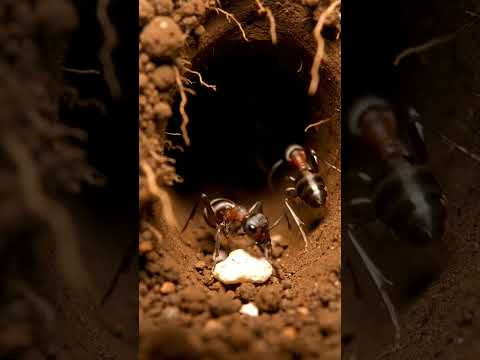 Ant Colony Food Storage 🐜🍂 #antlife #ants #forestlife #wildlifemacro #insects #animals #antcolony