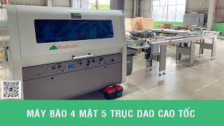 Vận hành thực tế máy bào 4 mặt 5 trục dao cao tốc WM-516GH