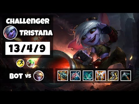 Tristana vs Ezreal KOREAN Challenger BOT (13/4/9) - v11.11