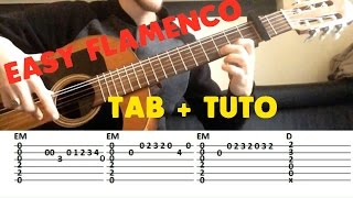 Video thumbnail of "Tablature Tuto guitare debutant espagnol / flamenco Facile !"