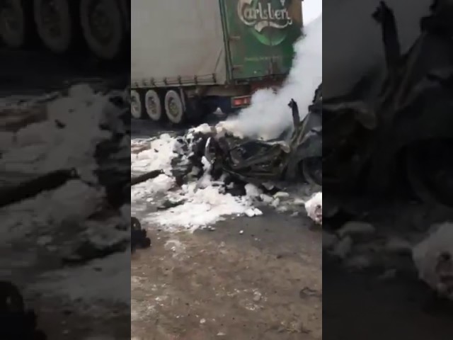  ВИДЕО с места аварии, в которой сгорел отец четверых детей из Татарстана
