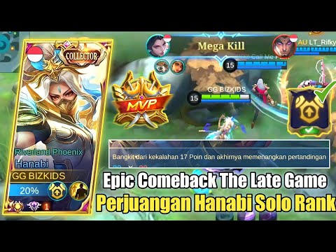 HANABI RATU EPIC COMEBACK THE LATE GAME - PERJUANGAN HANABI KETIKA SOLO RANK - TOP GLOBAL HANABI