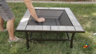 Aosom: Outsunny Square Outdoor Metal Fire Pit Stove Table