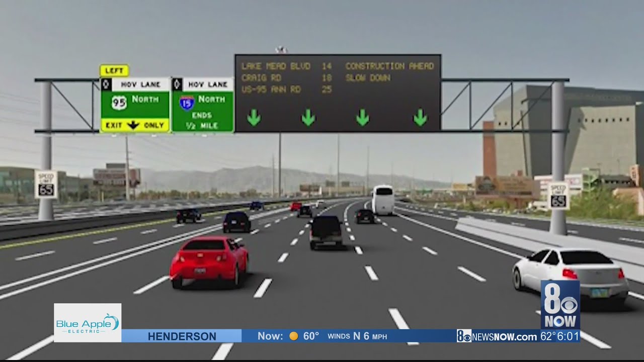 Active traffic management signs pop up on I-15 and US 95 to spread awareness of speed limit, HOV res