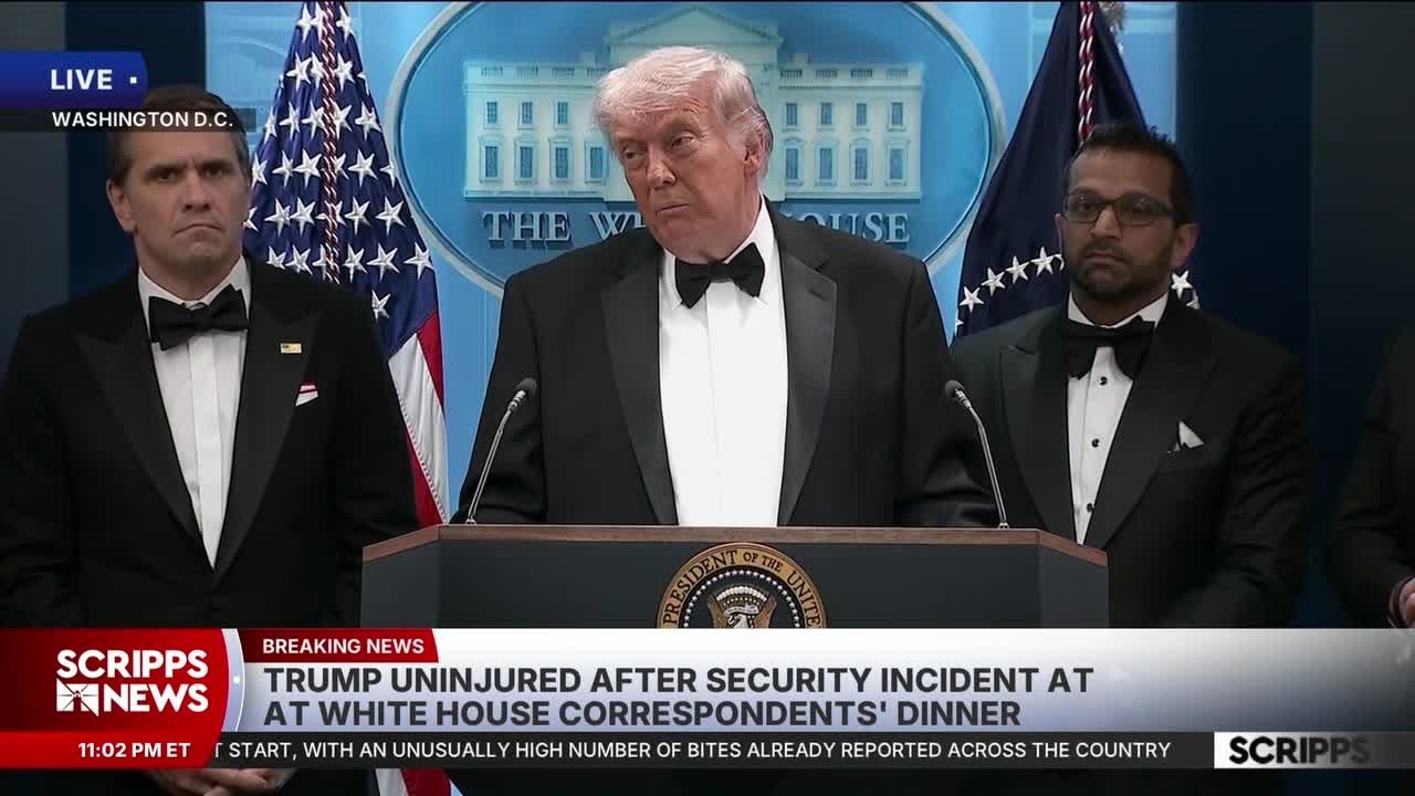 President Trump reacts to White House Correspondents’ dinner shooting