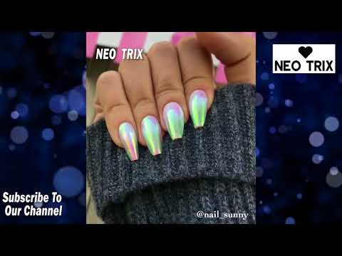 UNICORN Nails Tutorial - Apply Unicorn Chrome Powder On Acrylic Nails!!💥