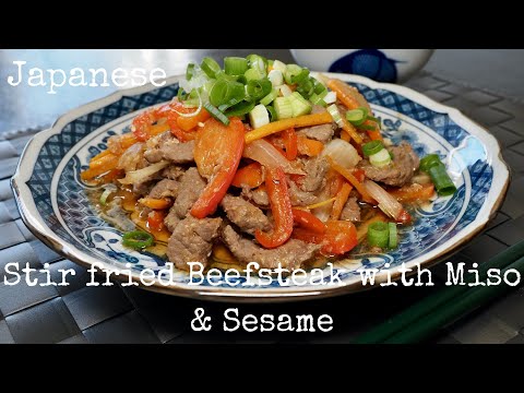 Stir fried Beef Steak with Miso and Sesame recipe