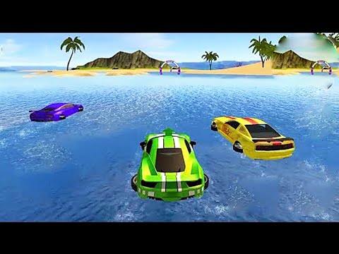Water Surfer Car Floating Race - Android IOS GamePlay