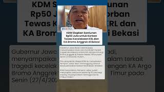 KDM Siapkan Santunan Rp50 Juta untuk Korban Tewas Kecelakaan KRL dan KA Bromo Anggrek di Bekasi