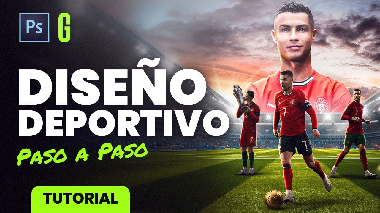 ⚽️ Photoshop Tutorial | Diseño Deportivo Ronaldo Paso a Paso | Poster Design Full Tutorial