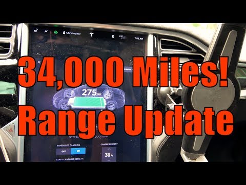 Tesla Model S 90D: Rated Range Degradation 34000 Miles 65 Weeks Ownership W/Chart
