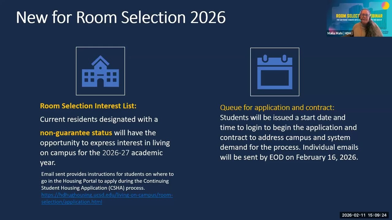 Room Selection Webinar: 2026-27