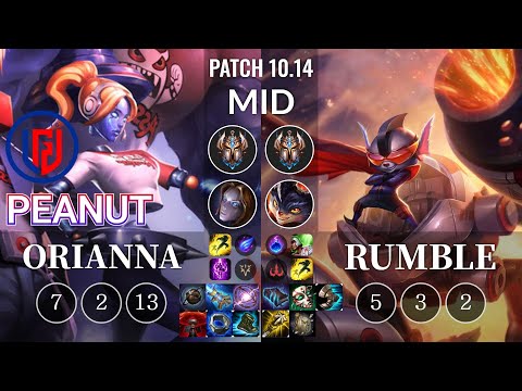 LGD Peanut Orianna vs Rumble Mid - KR Patch 10.14