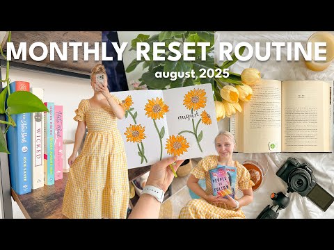MONTHLY RESET ROUTINE 🌾 prepping for august, cleaning, goals, notion, book club | Charlotte Pratt