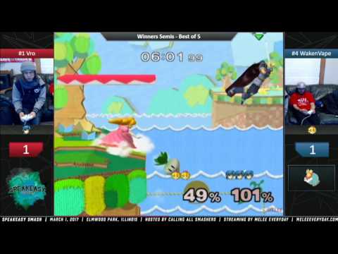 Speakeasy Smash [3/1/17] - ME | Vro (Marth) vs. ME | WakenVape (Peach) - SSBM - Winners Semis