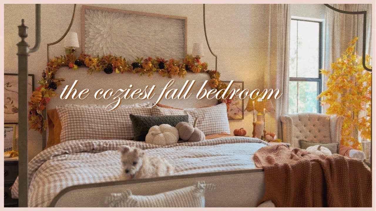 🍂 Decorate With Me Cozy Fall Bedroom 2025 |🍁 Fall Decorating Ideas + Quince Bedding