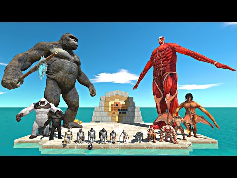 Kong Team vs Devil Team | Mutant Primates + King Kong vs Colossal Titan + Devil Units - ARBS