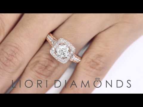 ER-SOLD-217 - 2.04 Carat D-SI2 Round Diamond Engagement Ring 14k Rose Gold Vintage Style