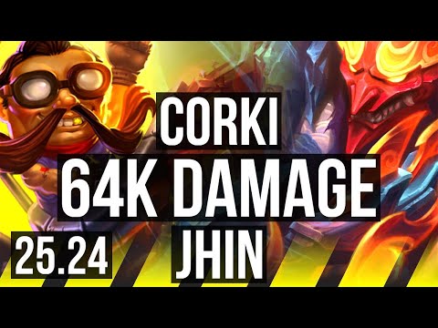 CORKI & Nami vs JHIN & Thresh (ADC) | 64K damage | BR Grandmaster | 25.24