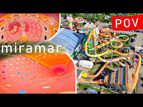 Der bunte Wasserpark: ALLE Rutschen im Miramar Weinheim! Onride 4K | Akt. Version
