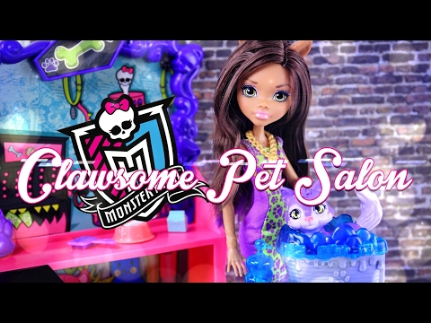 Monster High - Clawsome Pet Salon - Clawdeen Wolf - Play Set - Doll Review - 4K