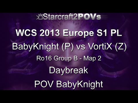 SC2 HotS - WCS 2013 EU S1 PL - BabyKnight vs VortiX - Ro16 Group B - Map 2 - Daybreak - BabyKnight