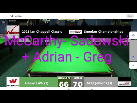2023 Ian Chappell Snooker Classic - Alan McCarthy vs Barry Sadowski - Saturday