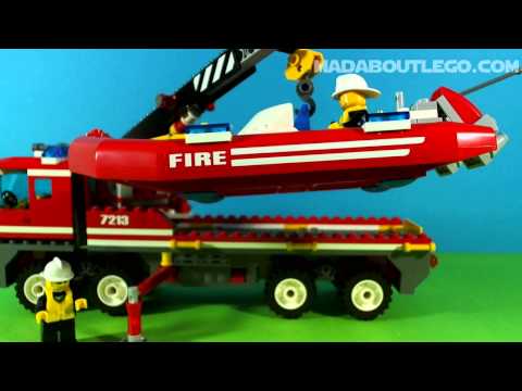 Ref.7213 LE CAMION TRANSPORT DE BATEAU POMPIERS - Lego City